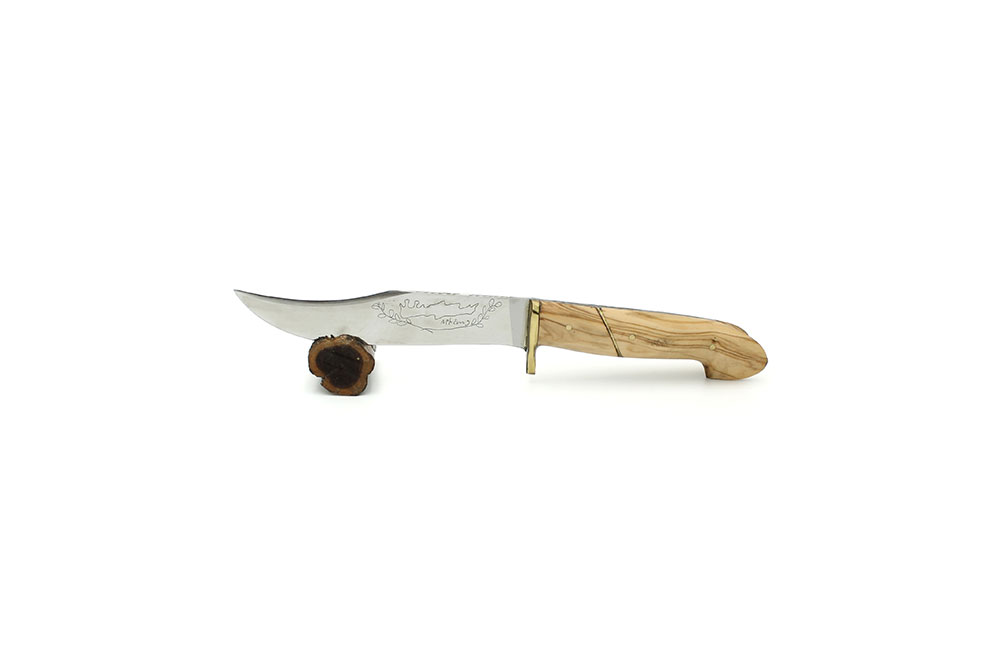 Hunting knife with olive wood handle, design 1 - O Armenis - Traditional  Knives